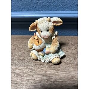 Vintage Mary's Moo Moos PATTY Cow With Hen Figurine‎  #627690, Enesco 1993